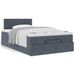 Cadre de lit ottoman et matelas gris foncé 120x200 cm velours - Photo n°1