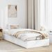 Cadre de lit ottoman sans matelas blanc 100x200 cm similicuir - Photo n°1