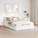 Cadre de lit ottoman sans matelas blanc 140x190 cm similicuir - Photo n°1