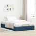Cadre de lit ottoman sans matelas bleu 120x200 cm tissu - Photo n°1