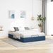 Cadre de lit ottoman sans matelas bleu 140x200 cm tissu - Photo n°1