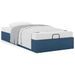 Cadre de lit ottoman sans matelas bleu 90x200 cm tissu - Photo n°2