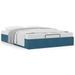 Cadre de lit ottoman sans matelas bleu foncé 140x190 cm velours - Photo n°1