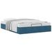 Cadre de lit ottoman sans matelas bleu foncé 140x190 cm velours - Photo n°2