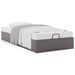 Cadre de lit ottoman sans matelas gris 100x200 cm similicuir - Photo n°2