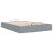 Cadre de lit ottoman sans matelas gris clair 140x190 cm tissu - Photo n°7