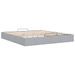 Cadre de lit ottoman sans matelas gris clair 160x200 cm tissu - Photo n°7