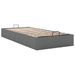 Cadre de lit ottoman sans matelas gris foncé 100x200 cm tissu - Photo n°4