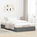 Cadre de lit ottoman sans matelas gris foncé 120x190 cm tissu - Photo n°1