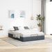 Cadre de lit ottoman sans matelas gris foncé 140x190 cm velours - Photo n°3