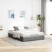 Cadre de lit ottoman sans matelas gris foncé 140x200 cm tissu - Photo n°1