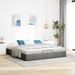 Cadre de lit ottoman sans matelas gris foncé 200x200 cm tissu - Photo n°1