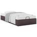 Cadre de lit ottoman sans matelas marron foncé 100x200 cm tissu - Photo n°2