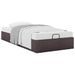 Cadre de lit ottoman sans matelas marron foncé 100x200 cm tissu - Photo n°3