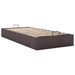 Cadre de lit ottoman sans matelas marron foncé 100x200 cm tissu - Photo n°4