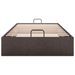 Cadre de lit ottoman sans matelas marron foncé 100x200 cm tissu - Photo n°5