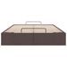 Cadre de lit ottoman sans matelas marron foncé 120x200 cm tissu - Photo n°5