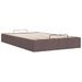 Cadre de lit ottoman sans matelas marron foncé 120x200 cm tissu - Photo n°7