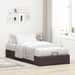 Cadre de lit ottoman sans matelas marron foncé 90x200 cm tissu - Photo n°1