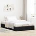 Cadre de lit ottoman sans matelas noir 120x200 cm tissu - Photo n°1