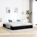 Cadre de lit ottoman sans matelas noir 160x200 cm tissu - Photo n°1