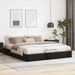 Cadre de lit ottoman sans matelas noir 200x200 cm similicuir - Photo n°1