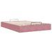 Cadre de lit ottoman sans matelas rose 140x190 cm velours - Photo n°7