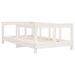 Cadre de lit pour enfant blanc 70x140 cm bois de pin massif - Photo n°3