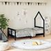 Cadre de lit pour enfant noir 80x160 cm bois de pin massif - Photo n°2