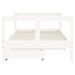 Cadre de lit pour enfant tiroirs blanc 80x160cm bois pin massif - Photo n°5