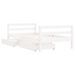 Cadre de lit pour enfant tiroirs blanc 80x160cm bois pin massif - Photo n°4