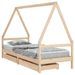 Cadre de lit pour enfants gris 80x200 cm bois de pin massif - Photo n°1