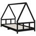 Cadre de lit pour enfants noir 90x190 cm bois de pin massif - Photo n°3