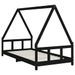Cadre de lit pour enfants noir 90x190 cm bois de pin massif - Photo n°6