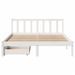 Cadre de lit sans matelas blanc 135x190 cm bois de pin massif - Photo n°1