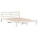 Cadre de lit sans matelas blanc 135x190 cm bois de pin massif - Photo n°5