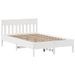 Cadre de lit sans matelas blanc 135x190 cm bois de pin massif - Photo n°5