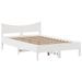 Cadre de lit sans matelas blanc 135x190 cm bois de pin massif - Photo n°5