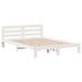 Cadre de lit sans matelas blanc 140x190 cm bois de pin massif - Photo n°5