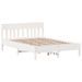 Cadre de lit sans matelas blanc 140x190 cm bois de pin massif - Photo n°5