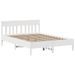 Cadre de lit sans matelas blanc 140x190 cm bois de pin massif - Photo n°5