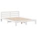 Cadre de lit sans matelas blanc 140x200 cm bois de pin massif - Photo n°5