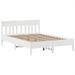 Cadre de lit sans matelas blanc 160x200 cm bois de pin massif - Photo n°5