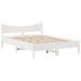 Cadre de lit sans matelas blanc 160x200 cm bois de pin massif - Photo n°5