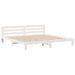 Cadre de lit sans matelas blanc 200x200 cm bois massif de pin - Photo n°5