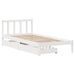 Cadre de lit sans matelas blanc 75x190 cm bois de pin massif - Photo n°3