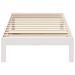 Cadre de lit sans matelas blanc 90x200 cm bois de pin massif - Photo n°5