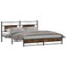 Cadre de lit sans matelas chêne fumé 160x200 cm bois ingénierie - Photo n°1