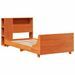 Cadre de lit sans matelas cire marron 100x200cm bois pin massif - Photo n°3