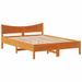 Cadre de lit sans matelas cire marron 120x190cm bois pin massif - Photo n°5